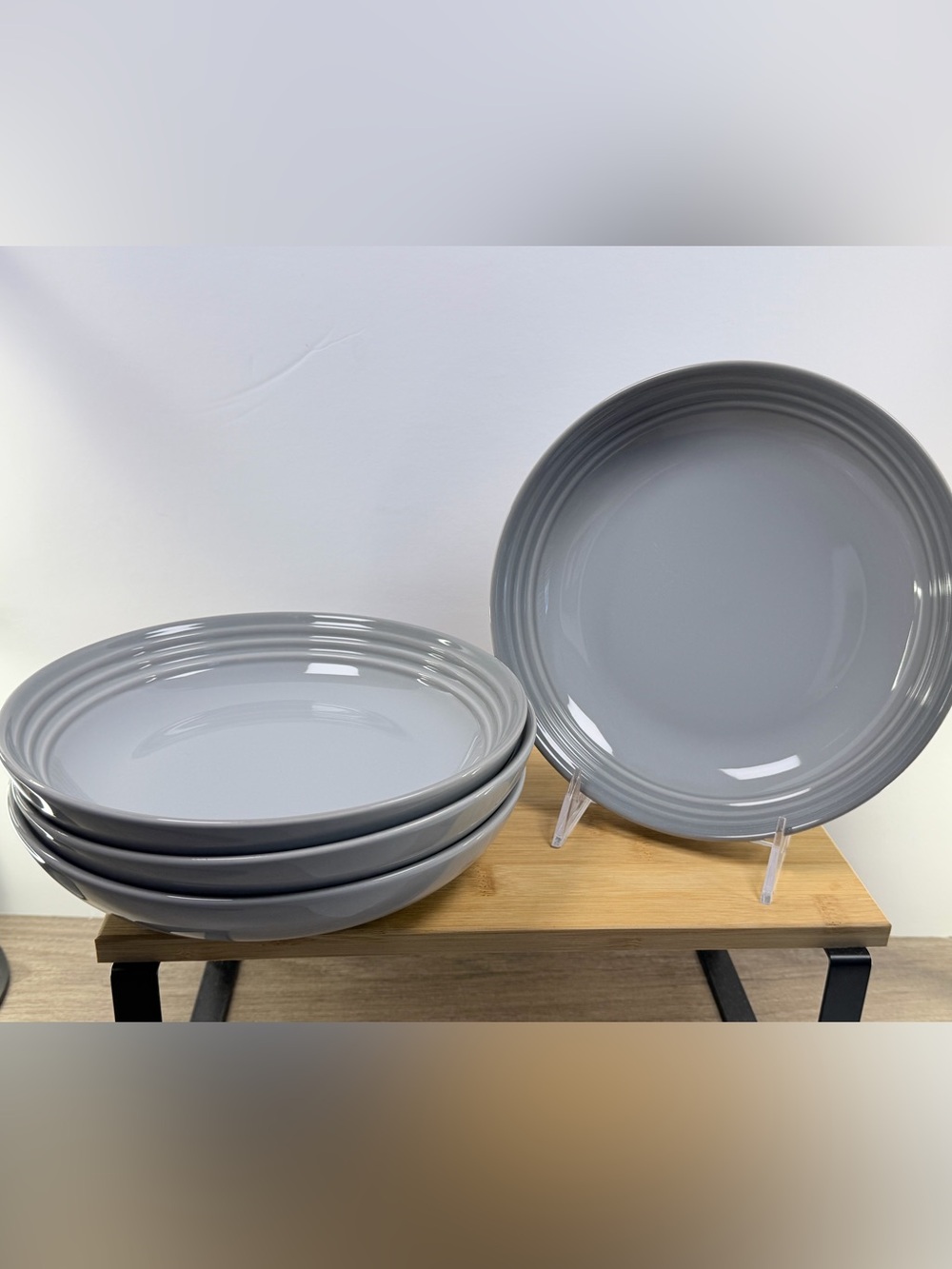 Set of 4 - Le Creuset Second Choix Ceramic Pasta Bowl 8 1/2 in 900mL Mist Gray